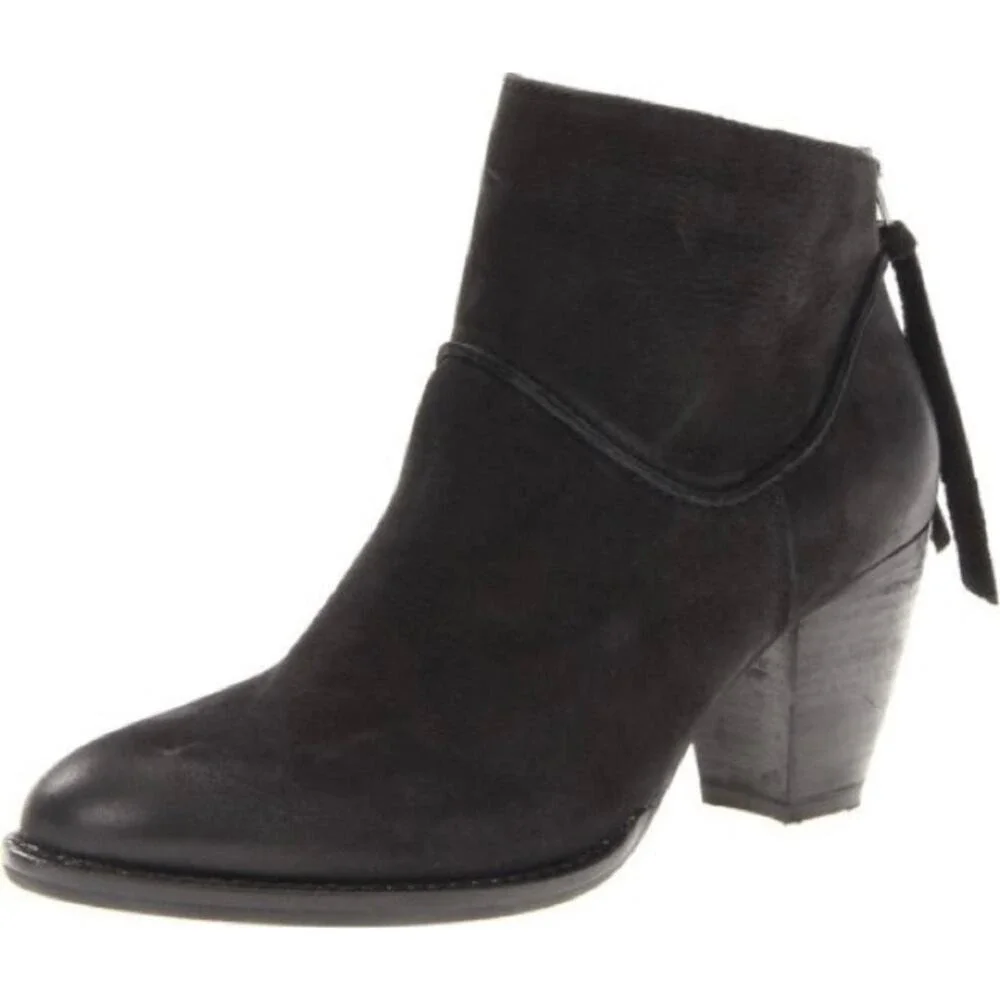 Steven Steve Madden Size 7 Ankle‎ Boot Bootie Wesley Black Nubuck Suede Leather